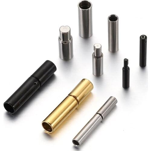 5pcs Leather Rope Spring Clasp Black Gold Buckle for Bracelet Necklace Chain Women Men Handmade Waxed Braid Jewelry Making DIY