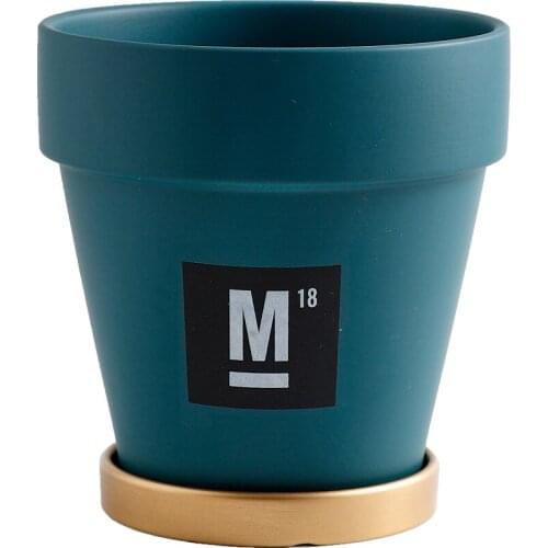 International cement flowerpot ceramic art personality small fresh Nordic simple style with tray lvluo large pot