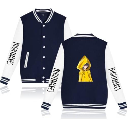 Little Nightmares Jackets Cotton Mens Women Baseball Nniform Very Little Nightmares Coats Cartoon Character Printed Sweatshirt