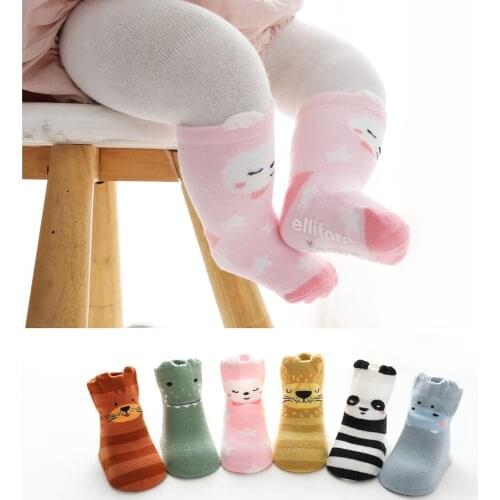 Newborn Socks Spring 2022 Lovely Cartoon Stereo Childrens Stockings Baby Socks Antiskid Animal Floor Socks Boy Girl Infant