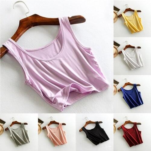 2021 New Sexy Crop Tops WomenS Tube Top Sleeveless Sports Vest Fitness Female O Neck Corset Top Solid Tank Tops Women Clothing