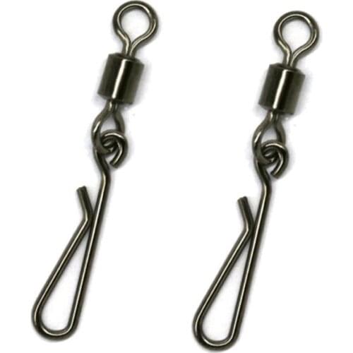 New 50Pcs/Set Rolling Swivel with Hanging Snap Fishing Tackle Fishhooks Connector