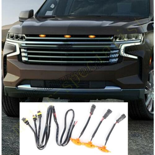 NEW For Chevrolet Suburban 2021 Front Grille LED Light Raptor Style Grill Trim Covercar accessories