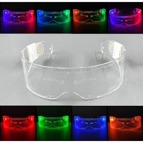New Fashion LED Glasses LED Party Luminous Glasses Transparent Glasses Race Costume Light up Glasses Christmas Gift
