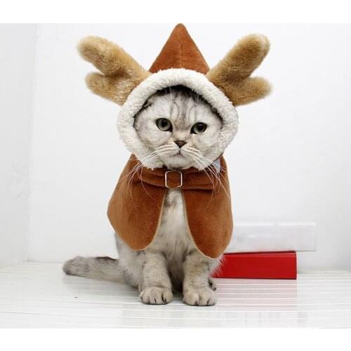 Cat Hooded Coat Suit Clothes For Cat Chinese Style Costume Spring Festival Cloak Dressing Up Cat New Year Clothing Suit
