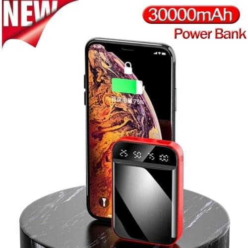 High Capacity 30000mAh Mini Fast Charging Portable PowerBank with Led Display Outdoor Quick Charging for Xiaomi Iphone Samsung