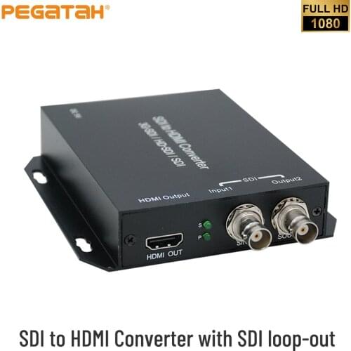 SDI to HDMI Converter Support 3G HD SDI HDMI output signal to audio and image embedded SDI Loopout for Camera Tester Converter