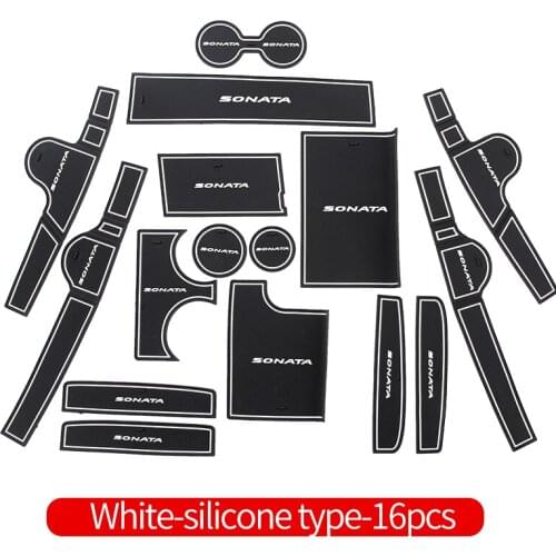 Car Door Cushion Door Groove Mat Cup Anti Slip Slot Mats Pads Dust Cushion Water coaster For Hyundai Sonata 2020