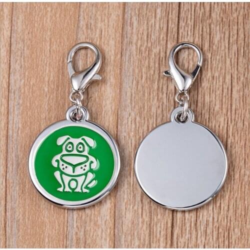 Blank Circle Pet ID Tags Dog Name Tags 100pcs/lot wholesale Zinc Alloy Dog Design Pendants