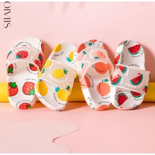 Summer Slippers children Slides girls Shoes Cartoon Fruit Strawberry Pineapple Peach Girl Flip Flops Slide Sandals Beach Slides