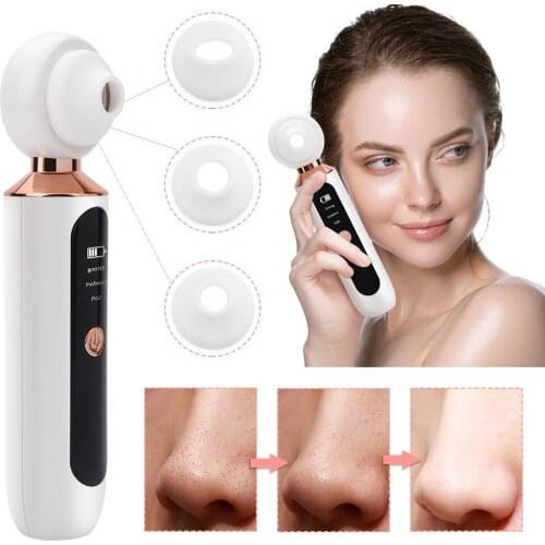 Blackhead Vacuum Remover LED Light Face T Zone Pore Clean Acne Black Dot Pimple Removal Nose Cleaner Electric Beauty Device