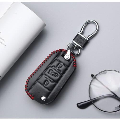 Car Styling Leather Key Case Cover For Citroen C3 C4 C5 Berlingo C-Elysee Jumpy Picasso Accessories Auto Key Shell Smart Bag fob