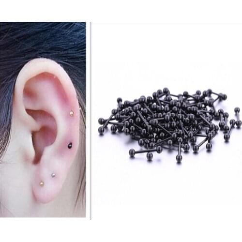 YongChang 50PCS/PACK mini earrings cute two balls small ear stud stainless steel woman man fashion body piercing jewelry
