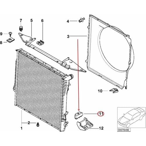 17101439113 Car Water tank glue Glue pier Fixing glue Suitable for E66 E53 730 745 750 X5 3.0 4.4b mw2004-2008 Rubber bearing