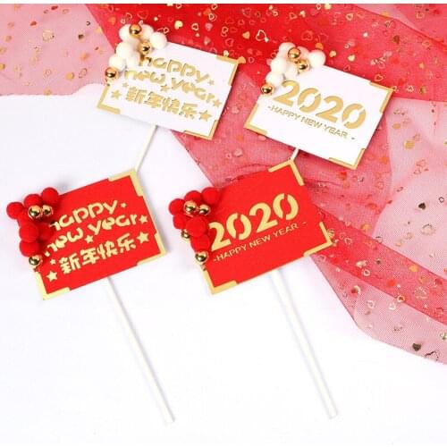 2020 New Year Cupcake Topper Moon Snowflake Birthday Cake Toppers Dessert Table Cakes Decoration Christmas Party Supplies