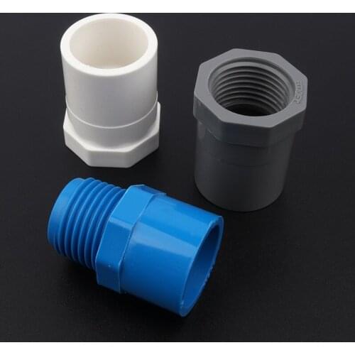 50pcs 25mm~3/4" Female/Male Thread PVC Pipe Connectors Garden Irrigation System Water Pipe Connector Kitchen Faucet Tube Joints
