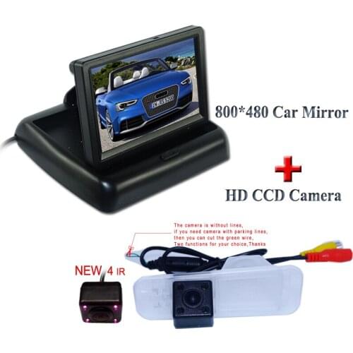 4.3" black hd car screen monitor+car rear view camera 170 wide viewing lens angle kit fit for KIA K2 Rio Sedan on promotion
