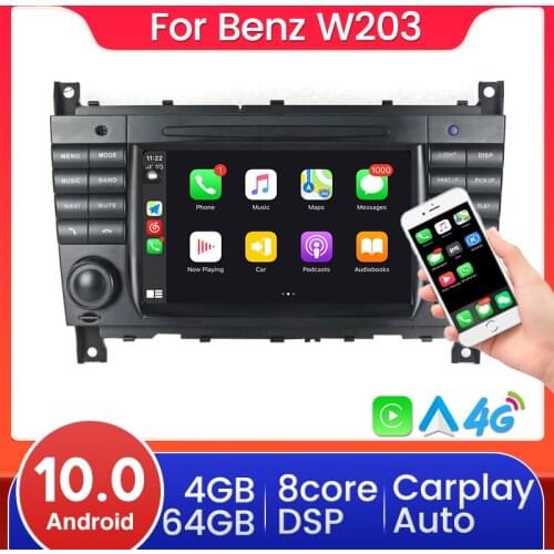 MEKEDE 4+64G Car DVD Multimedia Player GPS Navigation for Mercedes Benz W203 W209 W219 A Class A160 C-Class C180 C200 CLK200