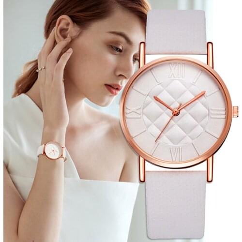 Fashion Women Leather Band Dress Quartz Wrist Watches Luxury Top Brand White Casual Ladies Wristwatch Relogio Feminino