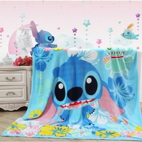 Disney kids Home Textile Cartoon Stitch Printed Cartoon Blanket boys Gift Coral Fleece Blanket Throw on Bed Sofa Blanket