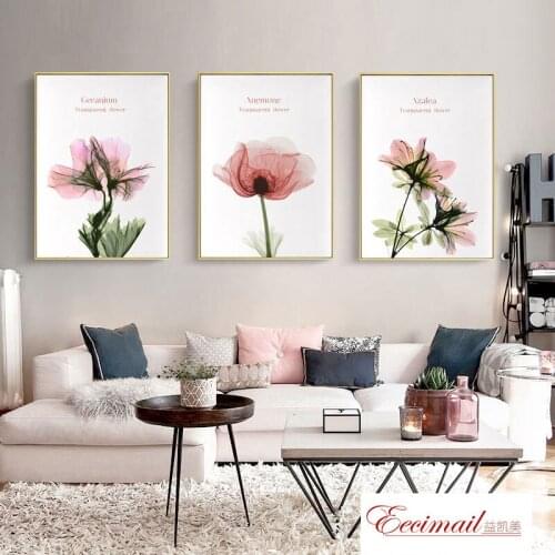 EECAMAIL 5D DIY Diamond Painting Full Diamond Embroidered Plants Flowers Triptych Bedroom Simple Diamond Painting No Frame