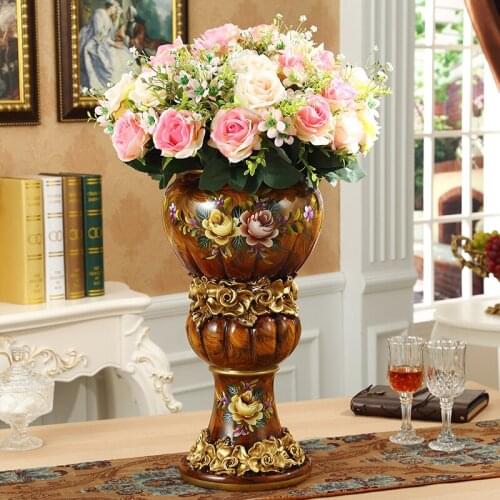 European large vase fruit tray tissue box ashtray retro home set resin ornaments creative decorations
