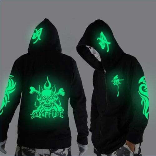 Unisex Noctilucent long-sleeved jacket clothes loose coat and students fashion clothing dance night shining clothing ghost dance