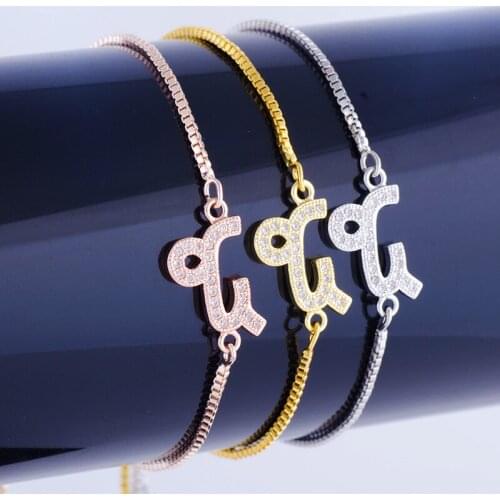 Hot Constellation Jewelry Diy Zircon Crystal Capricorn Bracelet Charms Handmade Copper Micro Pave Chain Friendship Bracelets
