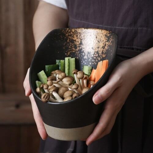 Creative ceramic skewed bowl seasoning vegetable restaurant hot pot shop small bowl tableware sauce tableware
