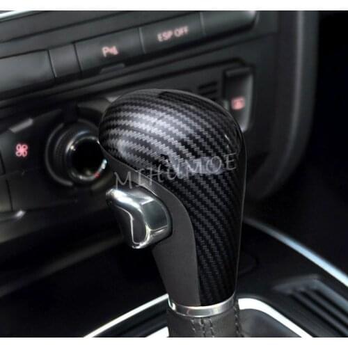 LHD AT Gear Shift Knob Cover Cap Trims For Audi A4 (B8) A5 A6 (C6) Q5 Q7 2005 2006 2007 2008 2009 2010 2011 2012 Carbon Fiber