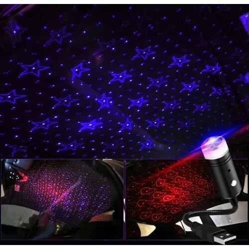 USB Laser Party Strobe Disco Led Car Roof Star Night Light Projector Interior Diode Atmosphere Lamp Car Ambient Light