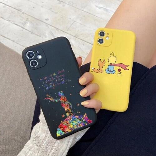 Cartoon The Little Prince Matte Yellow TPU Soft Silicone Phone Case For iPhone SE2020 12mini 12pro 11pro Max 7 8 Plus XR Xs Max