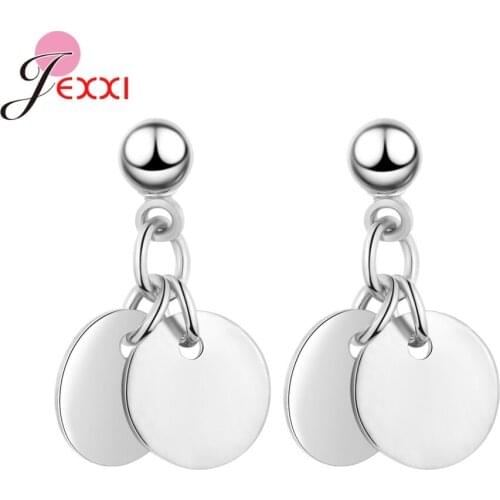 Fashion Disk Minimalist Hoop Earrings for Women Girl Simple 925 Sterling Silver Jewelry Charm Ear Brincos Female Pendientes