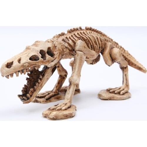 Moquerry Resin Dinosaur Skeleton Model Aquarium Decorative Dinosaur Skull Animal Research Teaching Fish Tank Decor