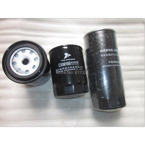 Set of engine fuel filters and oil filters for YTO X1004 tractor with LR6105T10