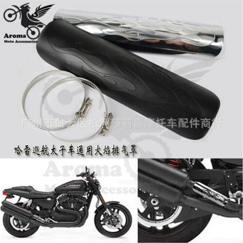 Fire decal motorcycle Exhaust Muffler Heat Shield Chrome Chopper Cruiser Exhaust Pipe Cover Guard for Harley Honda Yamaha Suzuki