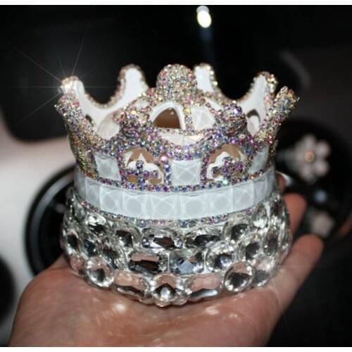Car Perfume Diffuser White Purple Crystal Crown Car Seat Bottle Perfume Air Freshener ( No Pad included)