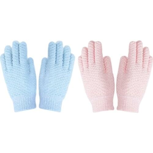 Exfoliating 5 Fingers Bath Gloves Shower Towel Massage Body Scrub Mitt Dead Skin Cell Remover Bathing Cleaning Tool with 27RC