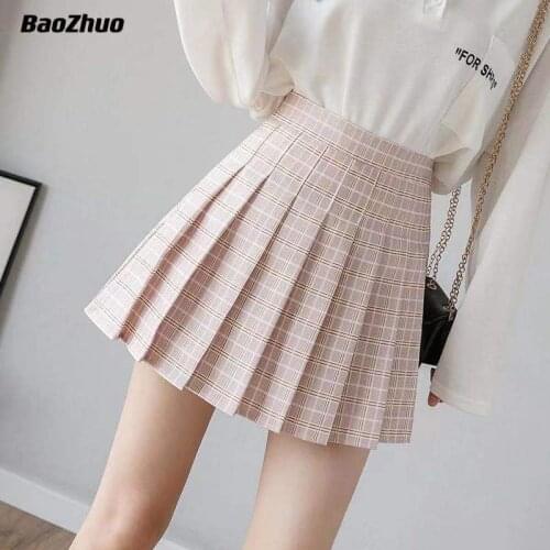 Summer Harajuku Mini Pleated Skirts Womens 2021 Korean Fashion Kawaii High-Waisted School Uniform Black Tennis Skirt Shorts