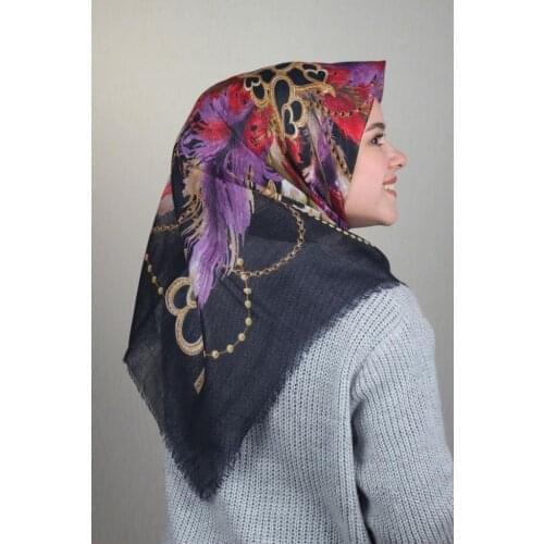 POLOİST SHİNE PATTERNED SILVERY LINEN SCARF-DESEN-24-AVAILABLE in