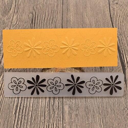 Flowers Rectangle Plastic Embossing Folder Stencil Template For Scrapbooking Paper Birthday Card Decoration