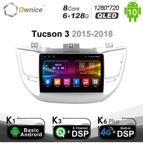 QLED Octa Core Android 10.0 Car DVD Radio Player GPS Navi for Hyundai Tucson 3 2015 - 2018 k3 k5 k6 Plus DSP 4G SPDIF 6G 128G