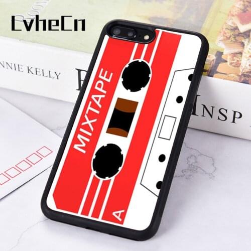 LvheCn Rubber Silicone Phone Case Cover For iPhone 6 6S 7 8 PLUS XR X XS 11 12 PRO MAX MINI Red White Cassette