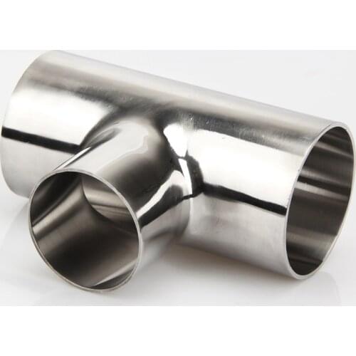 1pc 19mm-89mm TYPE T Joint Sanitary Welding Pipe Connection Fittings polishing 304 Stainless Steel Food grade