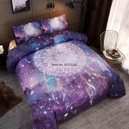 Modern Bohemian Dream Catcher Down Quilt Cover Pillowcase West 3D Digital Print Bedroom Decorative Bedding Set 2-3 pieces