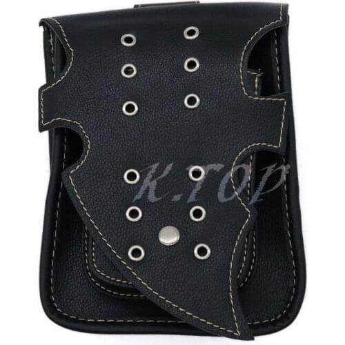 High Quality Black PU Leather Belt Bag Men Motorcycle Tool bag Waist Holster Purse Pouch Side Bag Storage Saddle Bag Pocket