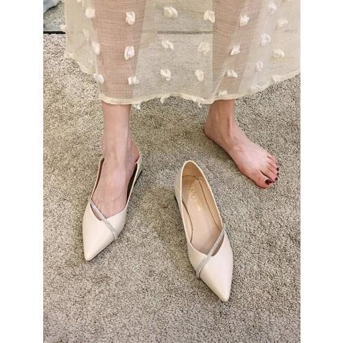 Womens shoes thick heels 2020 new fashion autumn flash drill shallow mouth heels