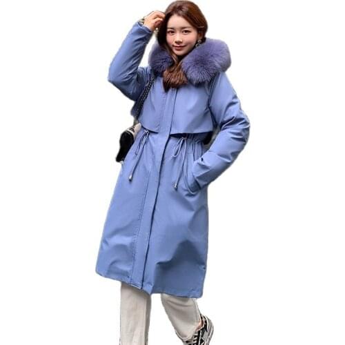 Womens Clothing Winter Long Padded Coats Warm Thick Hooded Parkas Mujer Plus Size Fur Coat Wool Liner Winter Jackets Oversize