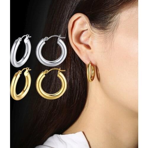 Women Round Hoop Earrings for Female Lady Party Daily Ear Jewelry brincos femininos