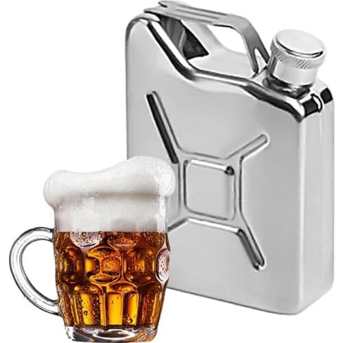 1Pcs Stainless Steel Flagon 5 oz Hip Flasks Portable Whisky Wine Pot Steel Metal Fuel Petrol Cans for Whisky Liquor Bottle 125ML